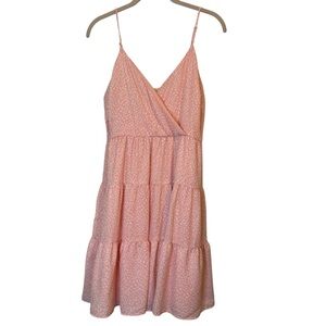 Altar'd State Pink Sleeveless Summer Dress Polka Dot V-Neck Size L